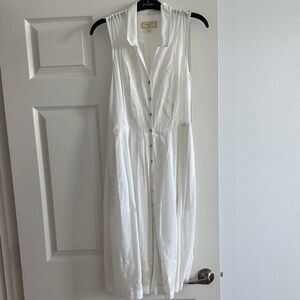 Anthropologie White Midi Dress